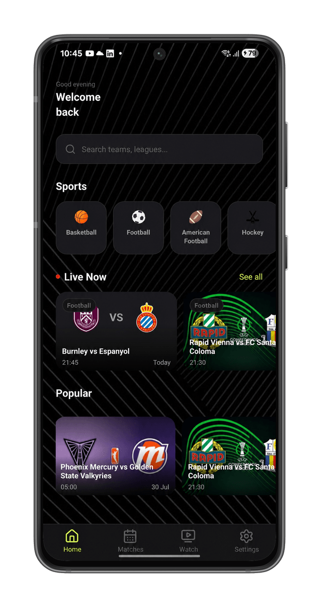 Arena Plus app interface